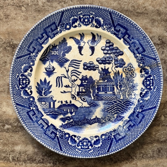 Vintage Flow Blue Willow Plate. Japan. 9.25” - Picture 1 of 3